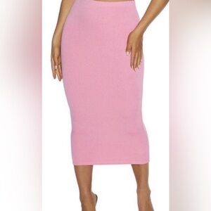 Naked Wardrobe, NWT, S, Hourglass Bubblegum Midi Skirt
